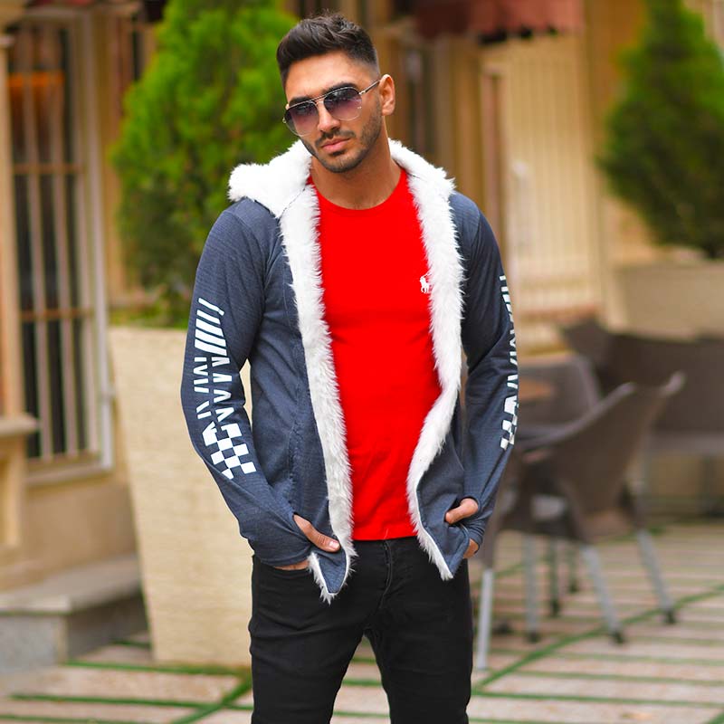 هودي مردانه لبه خز دار مدل ramyar