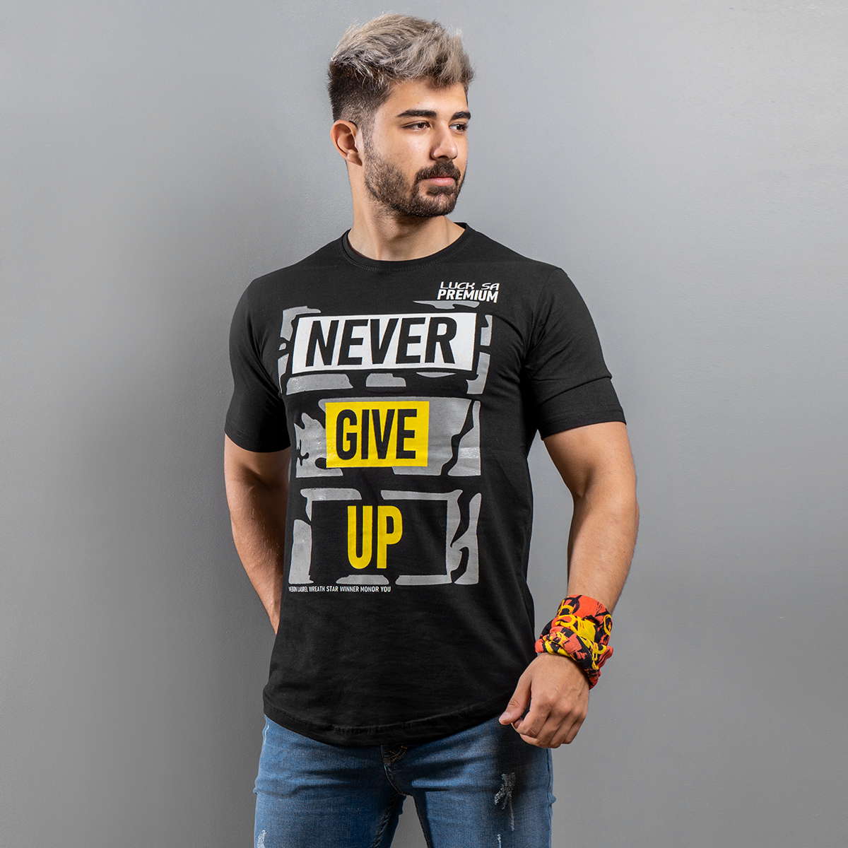 تیشرت Never Give Up مردانه مدل Melvi(T)