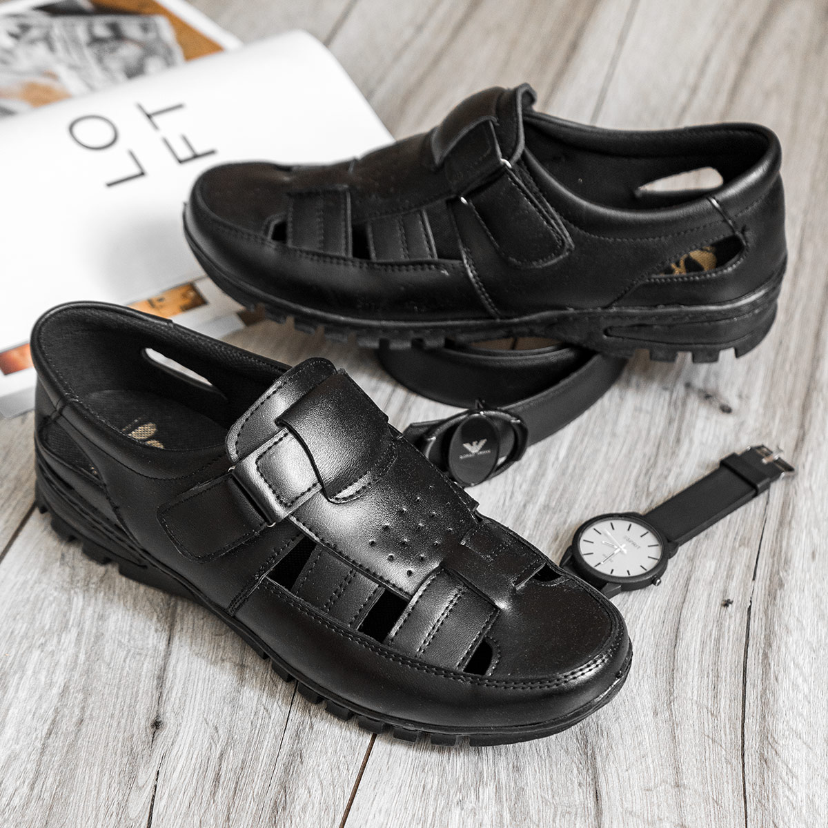 کفش تابستانه مشکی مردانه مدل Boros-