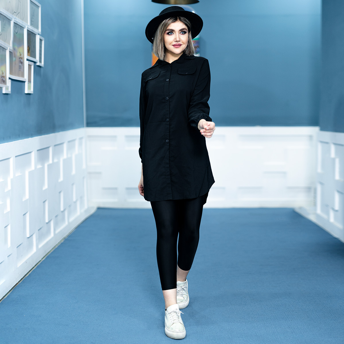 مانتو مشکی مدل Roza