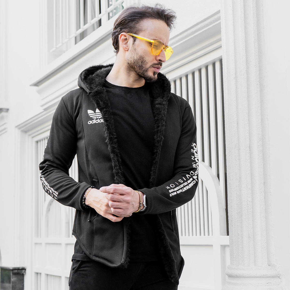 هودی Adidas مردانه مشکی مدل Aran