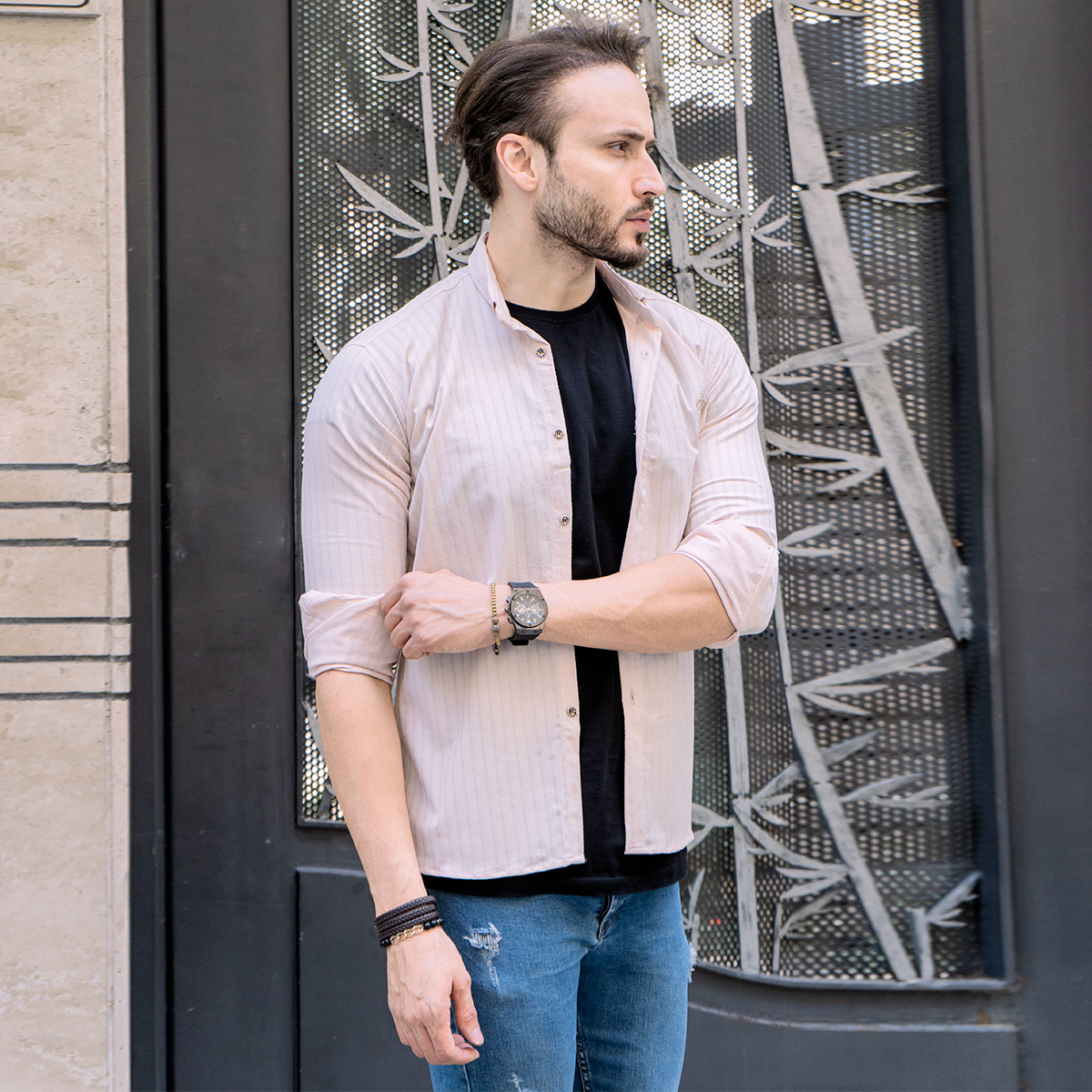 پیراهن مردانه زنبوری برجسته مدل fgm