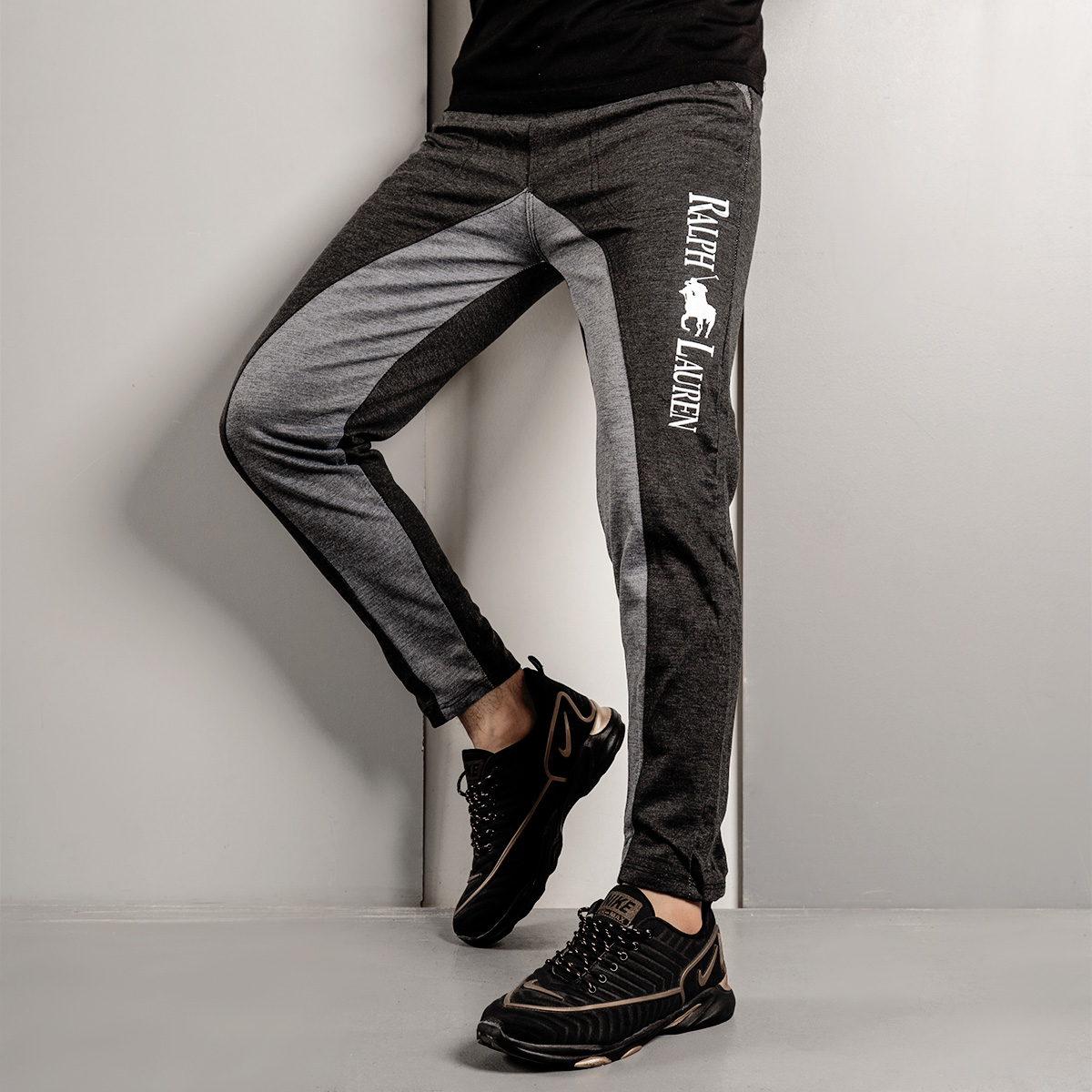 اسلش مردانه(T) دو رنگ مشکی طوسی مدلRL30