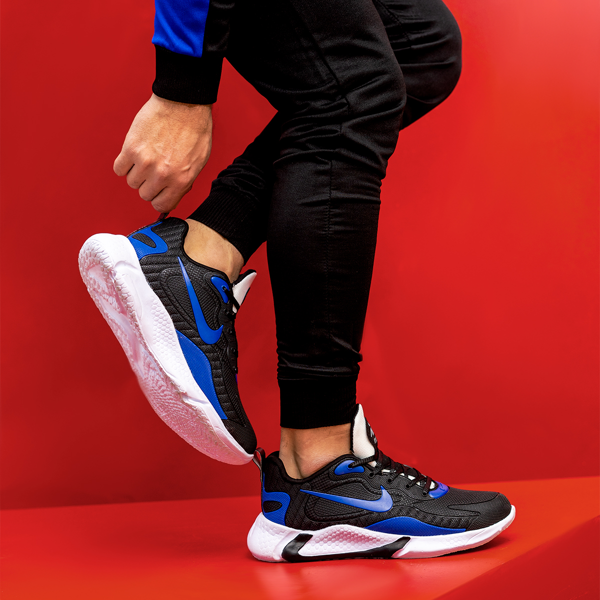 کفش ورزشی نایک مشکی آبی مردانه مدلB709