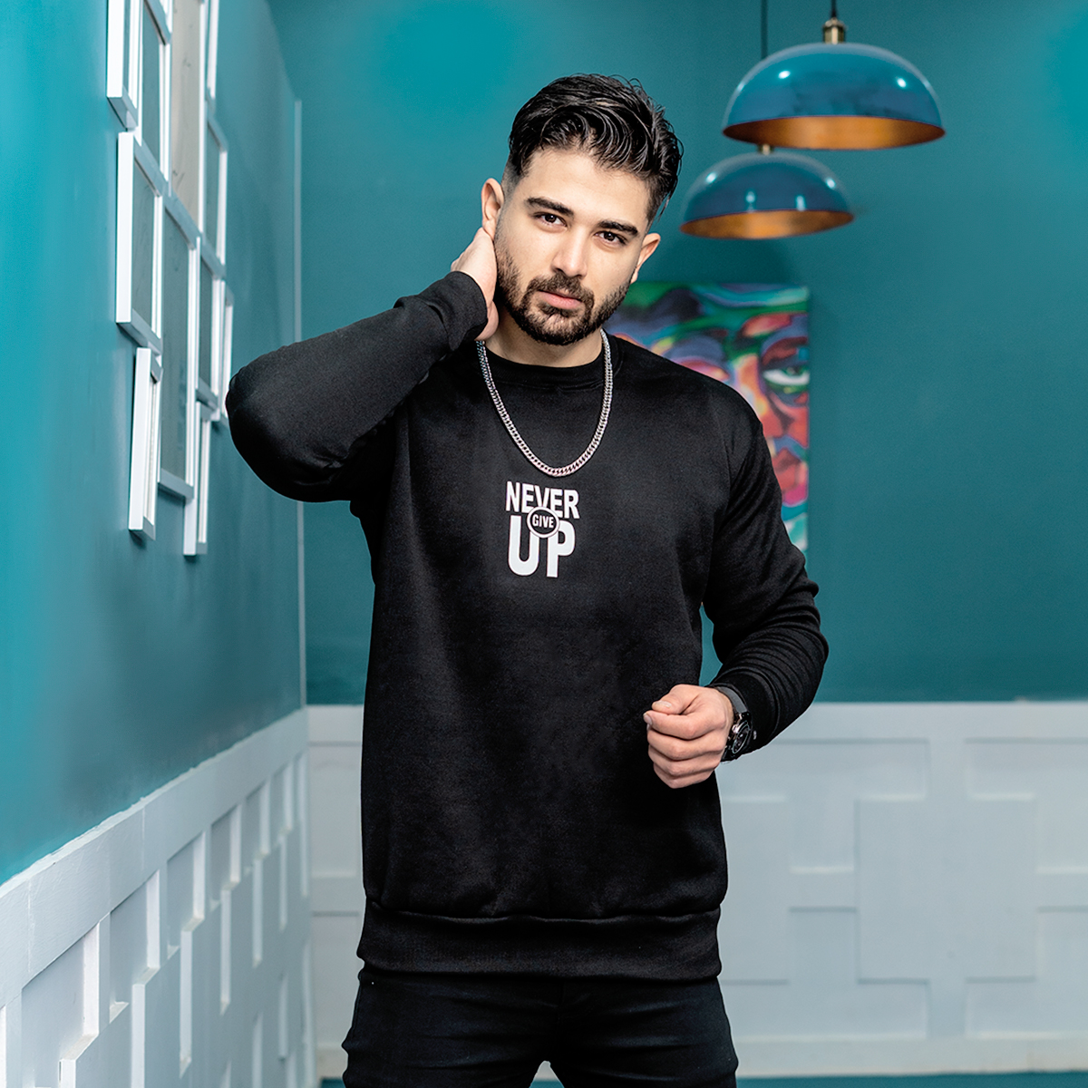 دورس مردانه Never Give Up مشکی مدل NGU