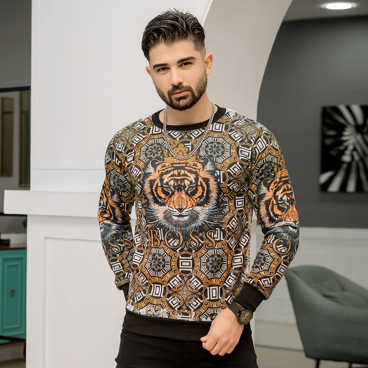 دورس مردانه طرح ببر زرد مدل kasra