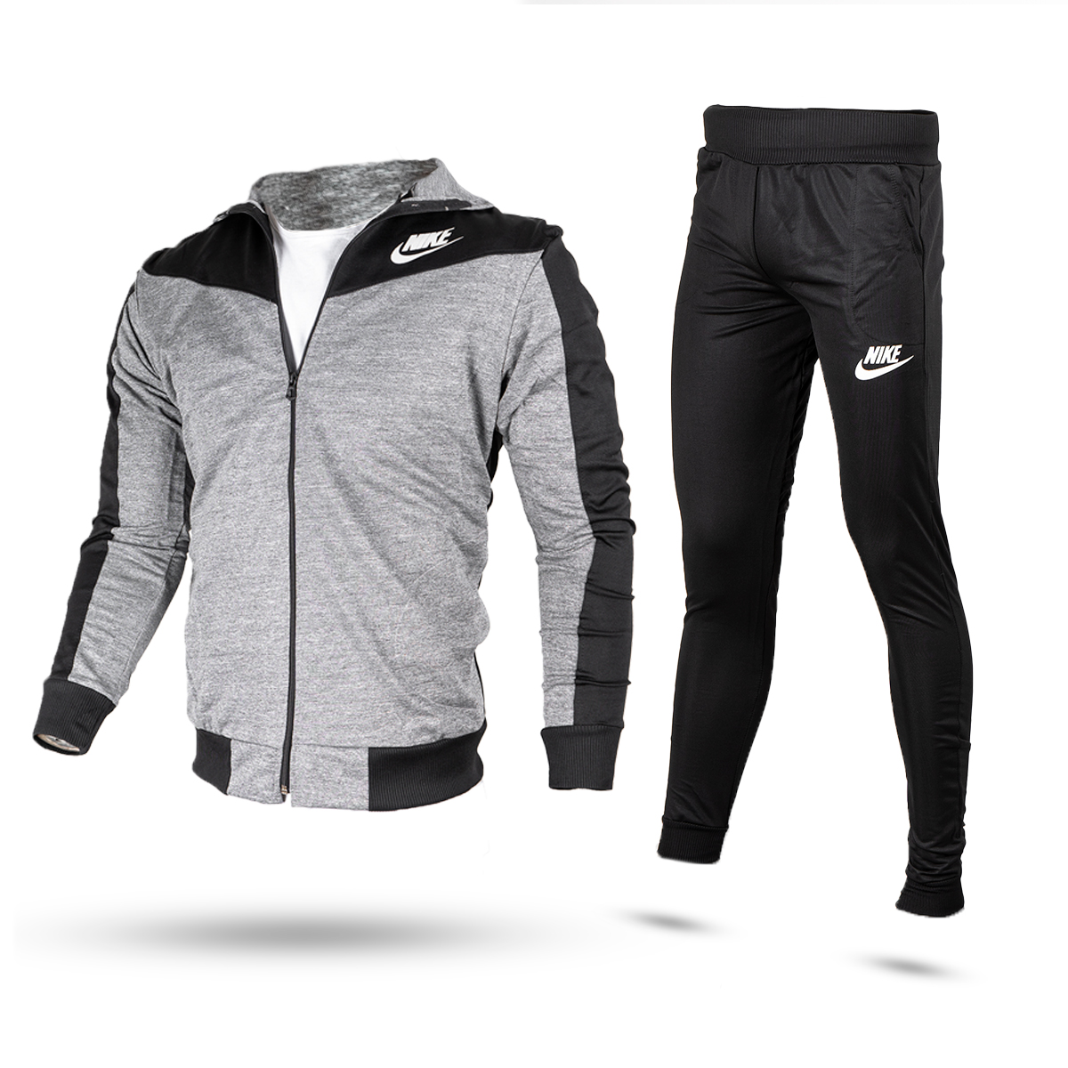 ست سوییشرت شلوار نایک طوسی مشکی مردانه مدل Bazan