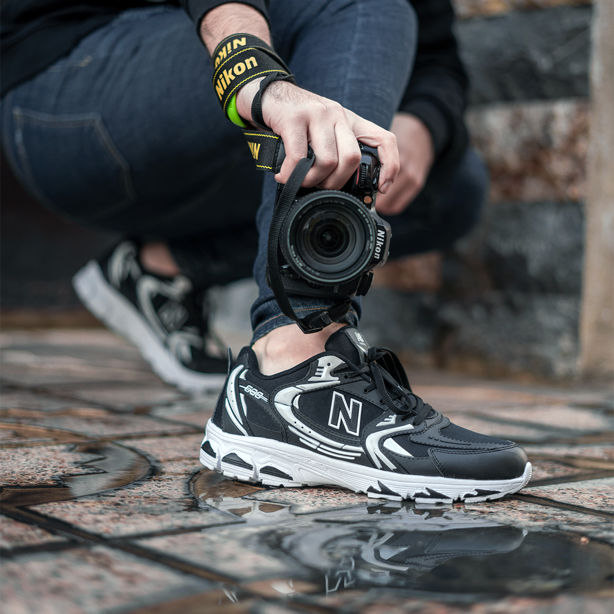 کفش ورزشی نیو بالانس سفید مشکی مدل TNT