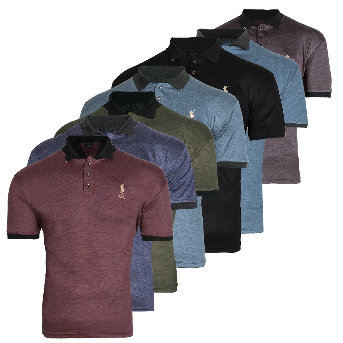 تیشرت Polo سبز آبی مردانه مدل kemil