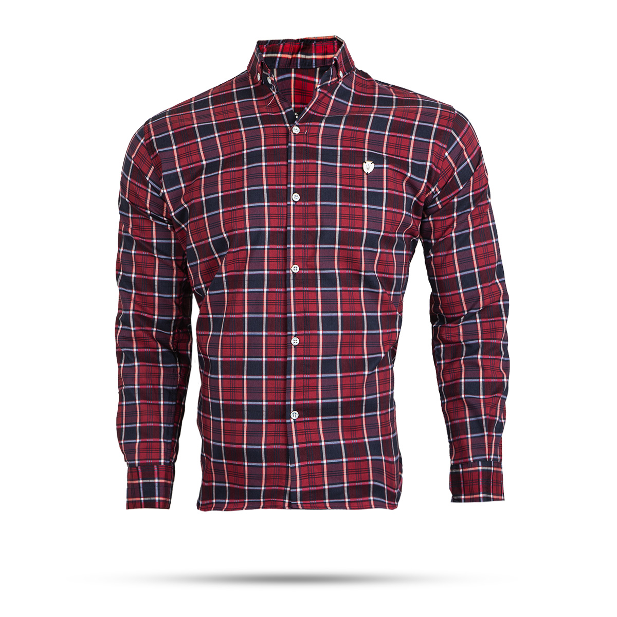 پیراهن چهارخونه قرمز مردانه مدل katin