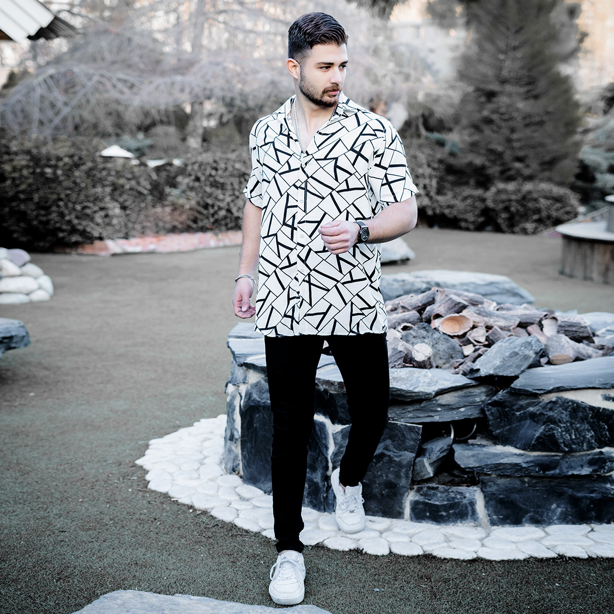 پیراهن هاوایی مردانه مدل Rasina