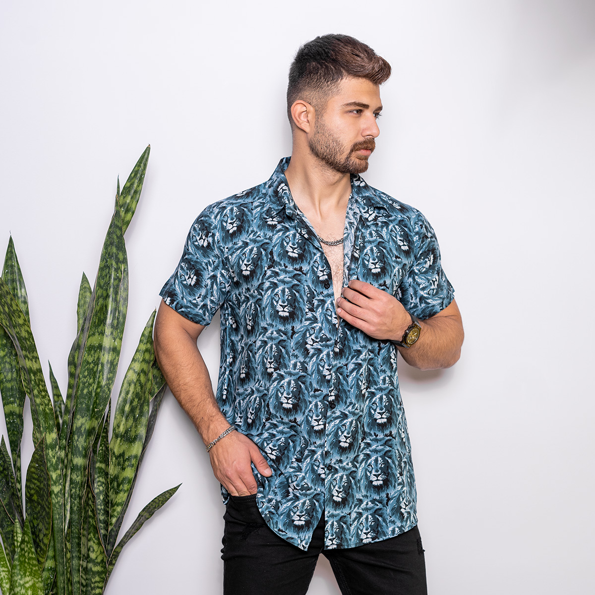 پیراهن هاوایی مردانه مدل Ropi