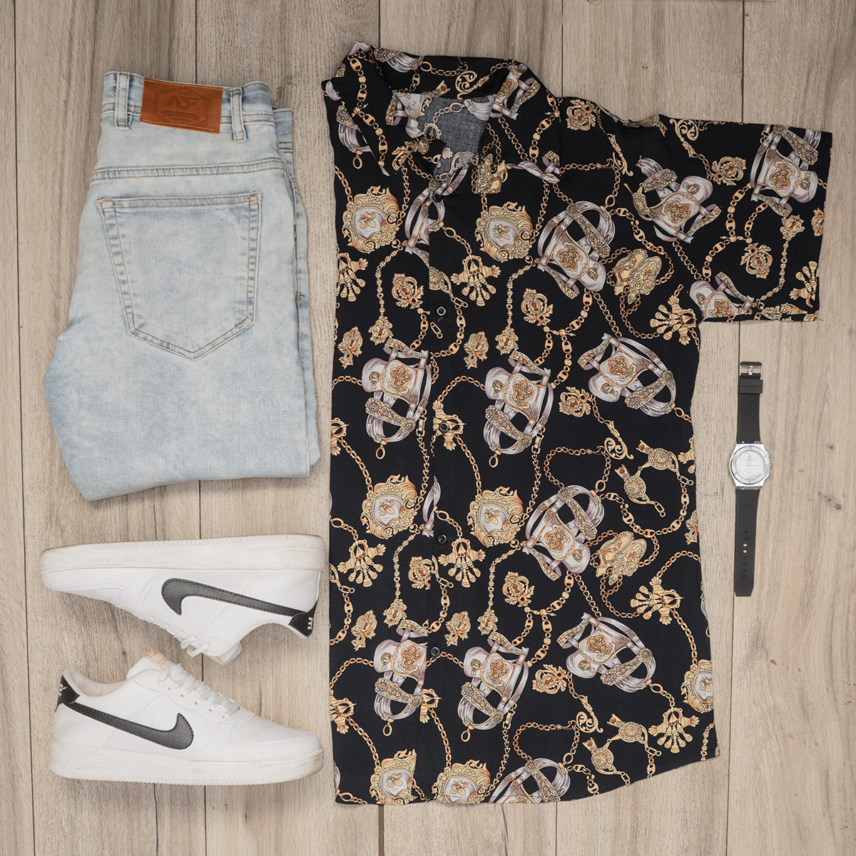 پیراهن هاوایی مردانه مدل Walo