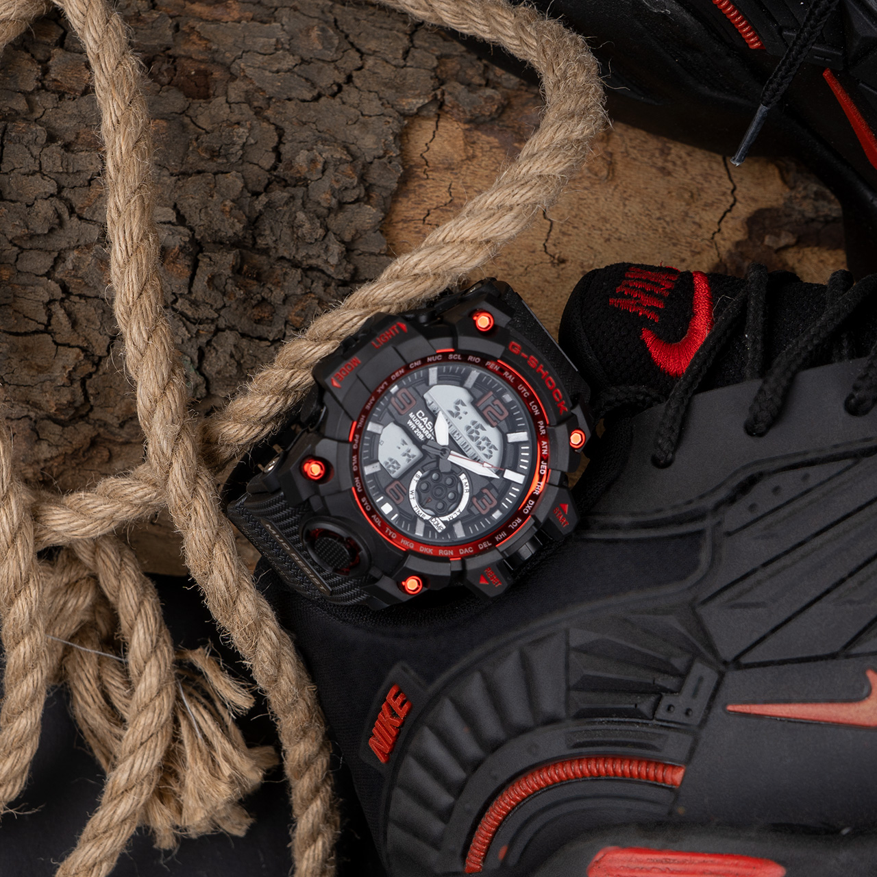 ساعت جی شاک مشکی قرمز مدل sp750