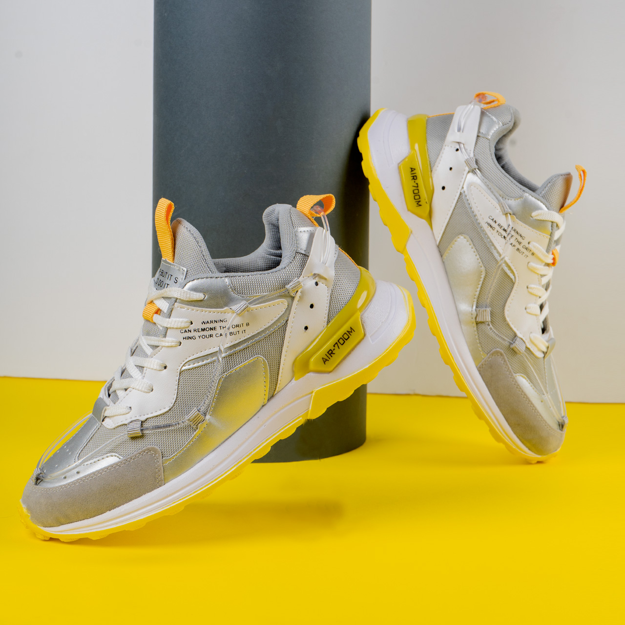 کفش ورزشی نایک طوسی زرد مردانه Zoom 700