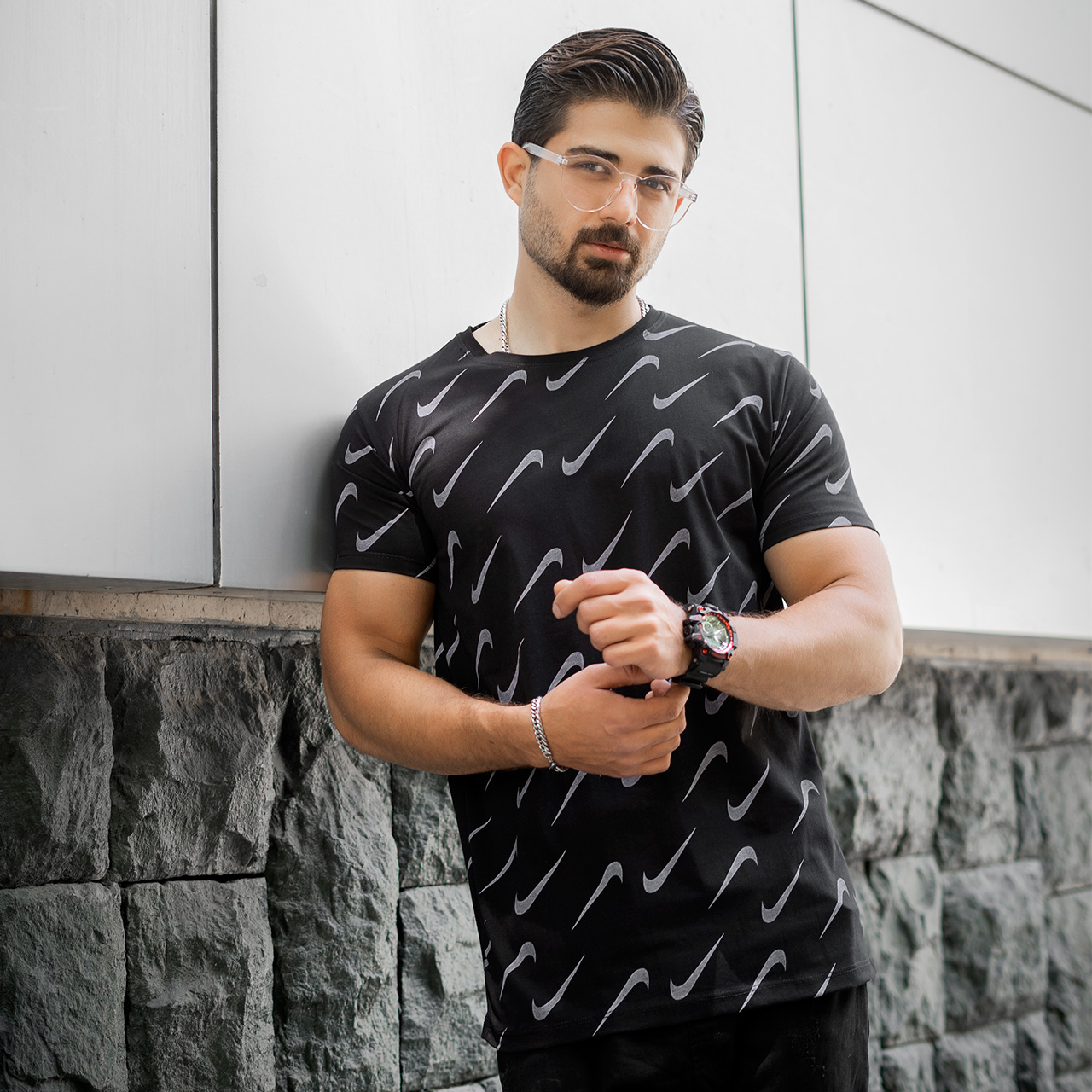 تیشرت نایک مشکی مردانه مدل omid