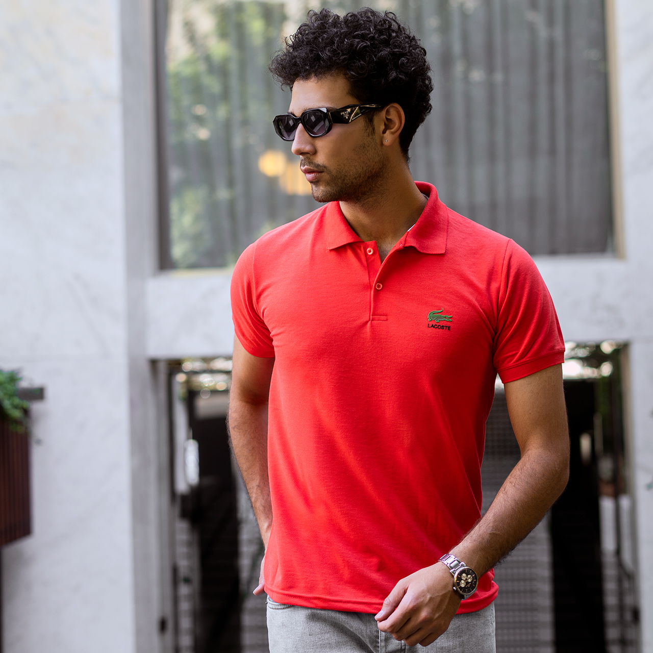 تیشرت مردانه Lacoste جودون-نارنجی مدل Mahyar