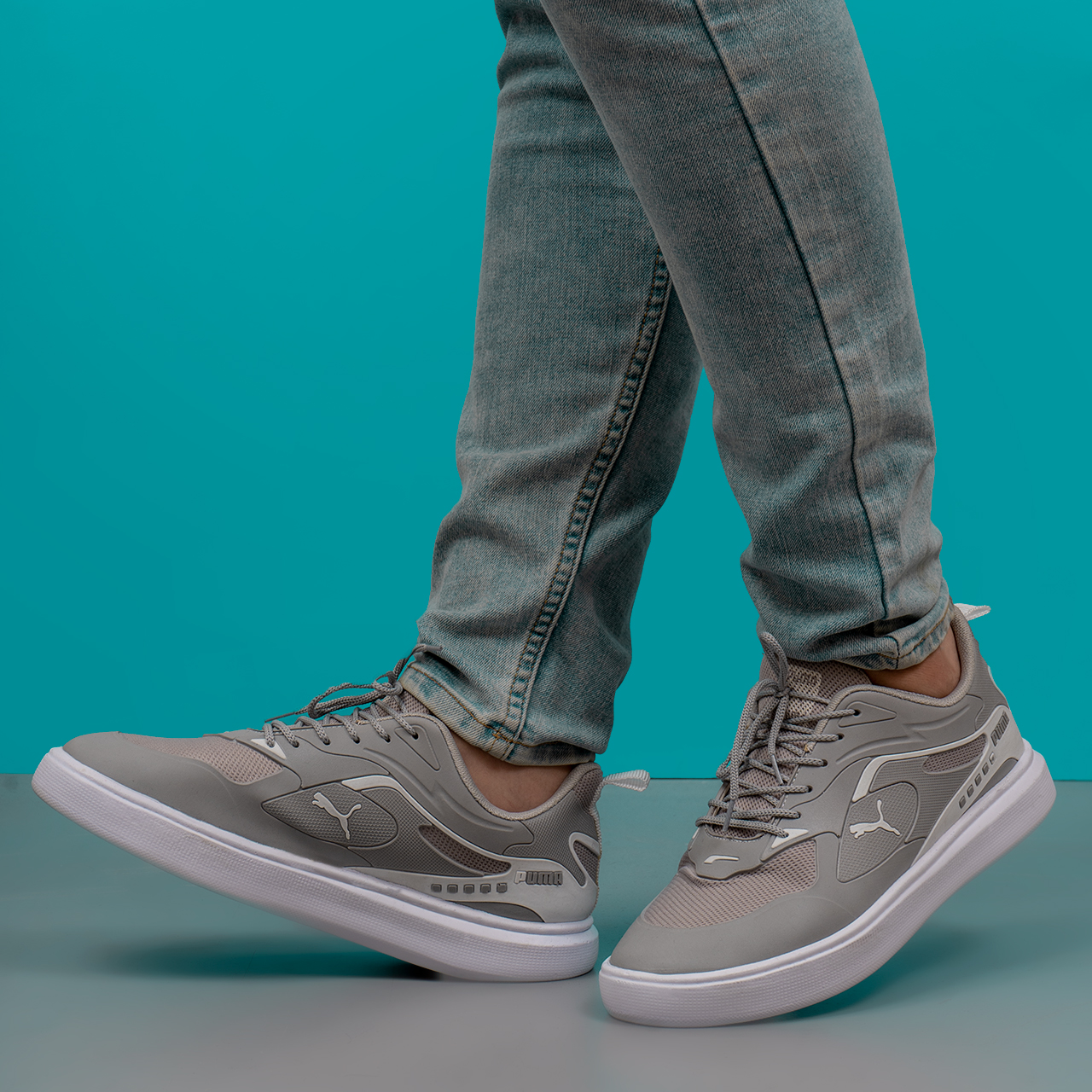 کفش تخت مردانه پوما طوسی تیره مدل Parin