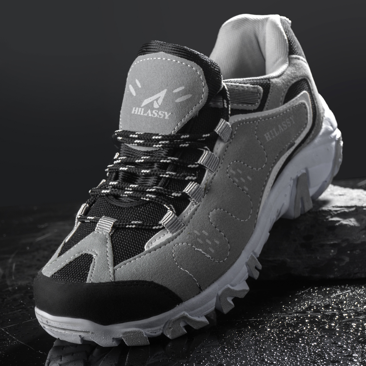 کفش ورزشی مردانه HILASSY طوسی مدل F53