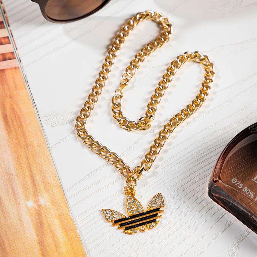 گردنبند آویز دار آدیداس طلایی مردانه مدل A40