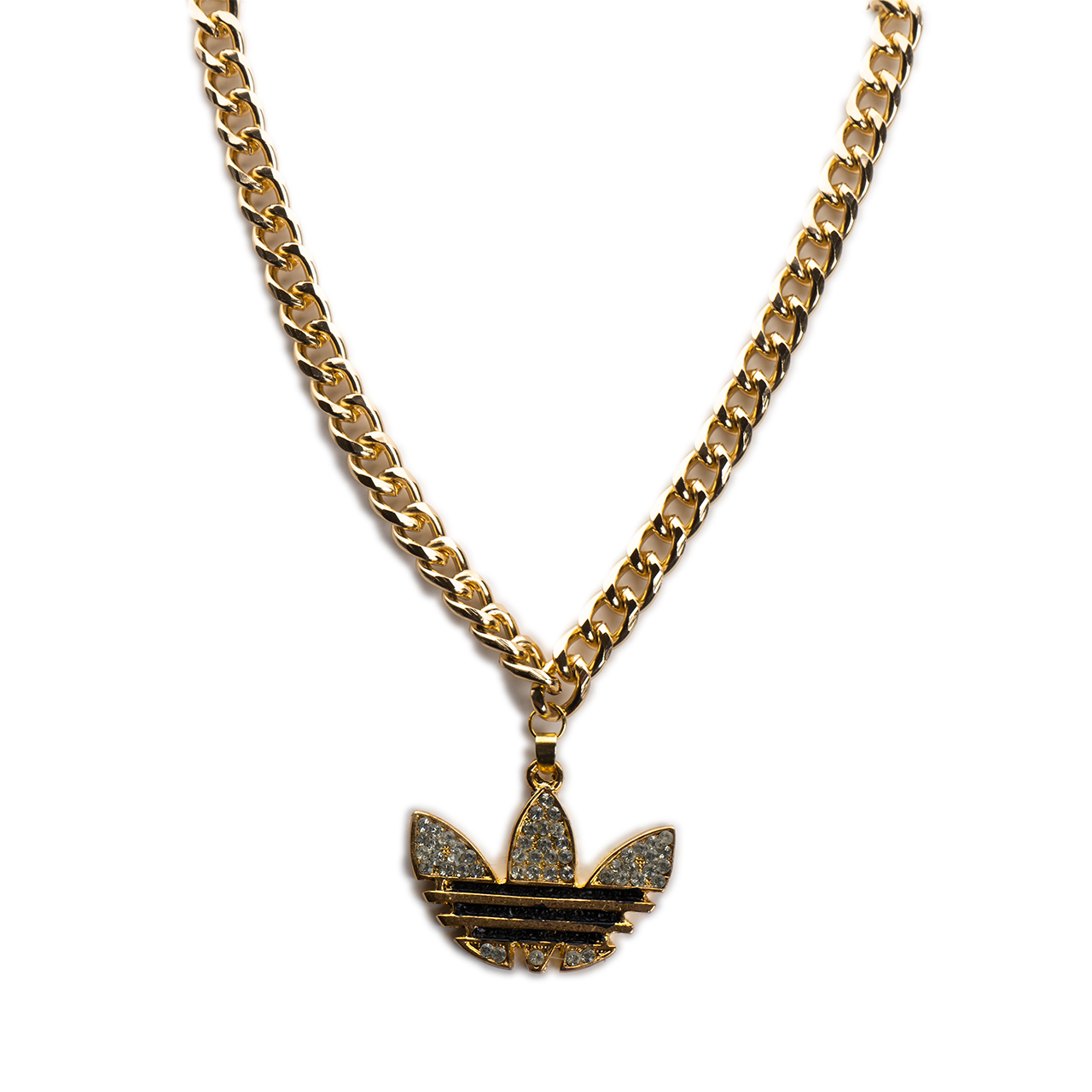 گردنبند آویز دار آدیداس طلایی مردانه مدل A40