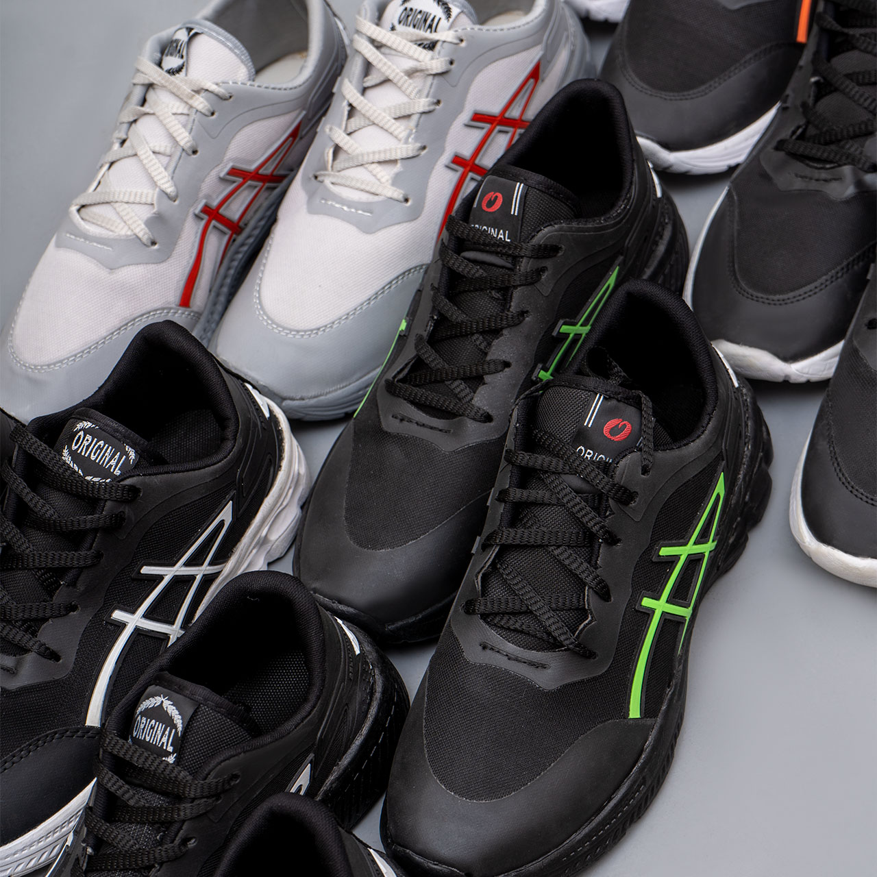 کفش ورزشی مشکی سفید زیره مشکی مردانه مدل Rail