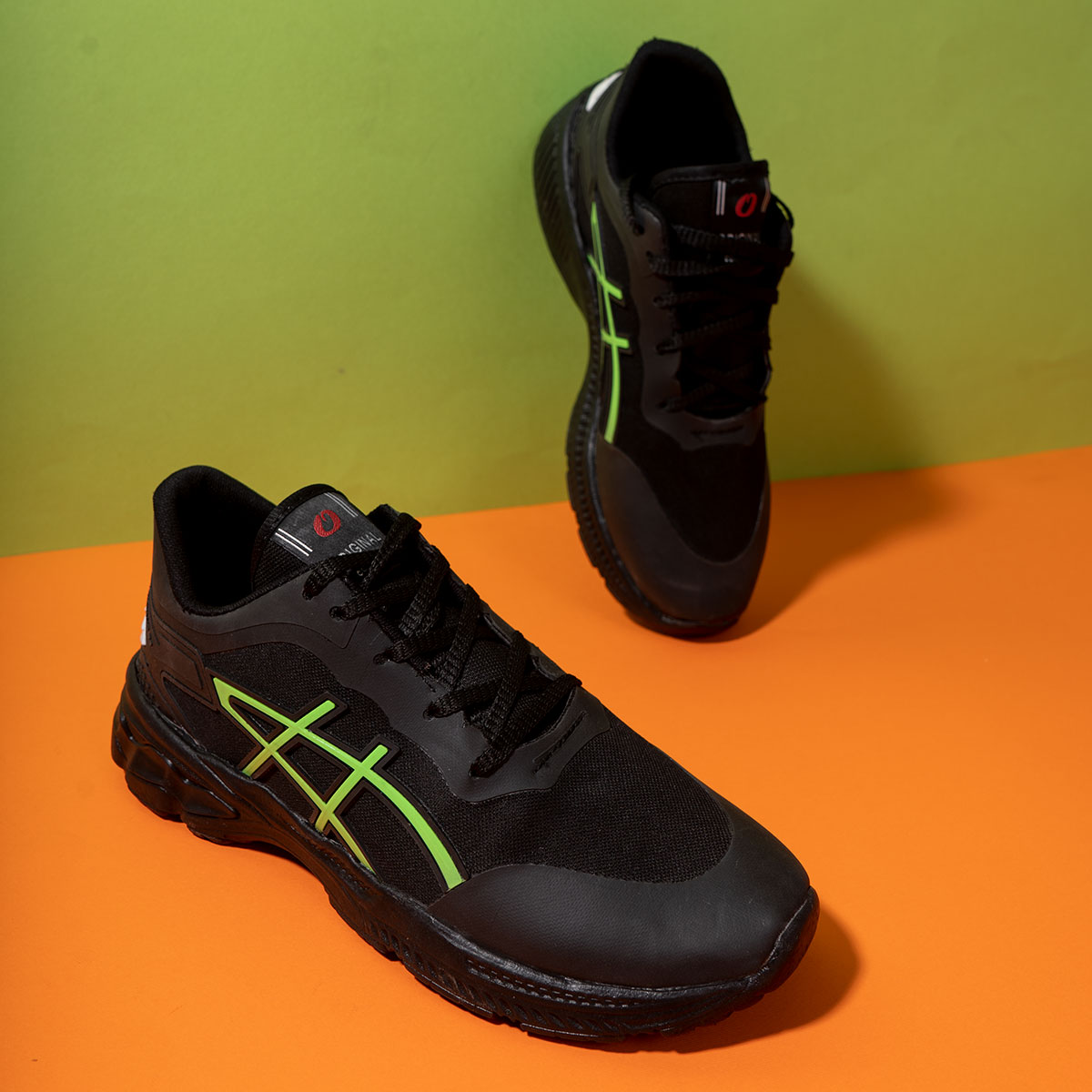 کفش ورزشی مشکی سبز زیره مشکی مردانه مدل Rail