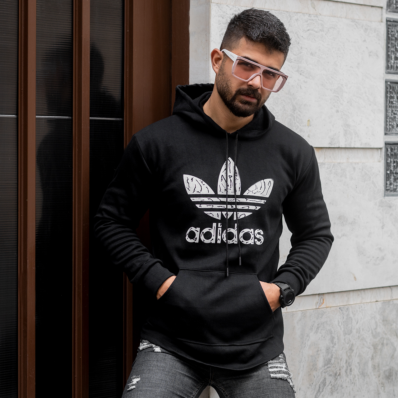 هودی Adidas مردانه مشکی مدلQs