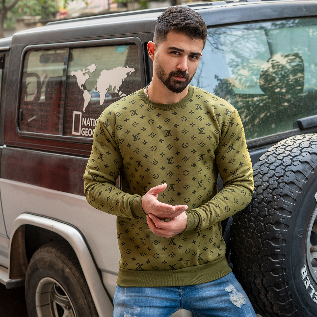 دورس مردانه طرح LV سبز مدل ADRAS