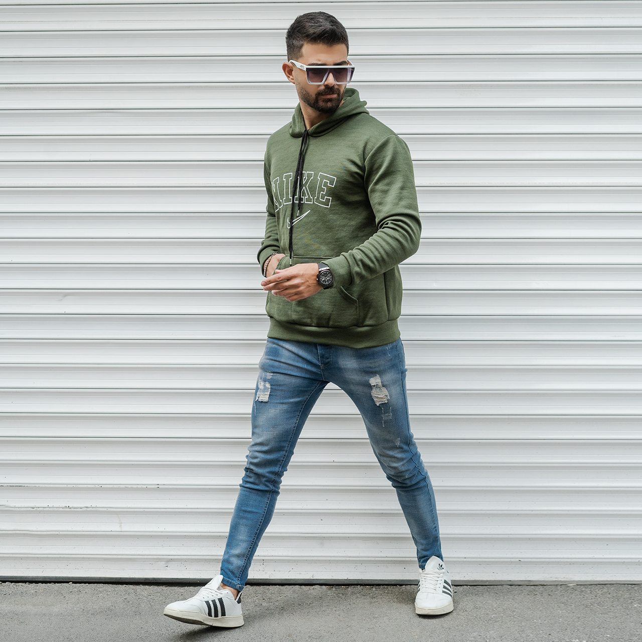 هودی مردانه نایک سبزمدل TEMPA