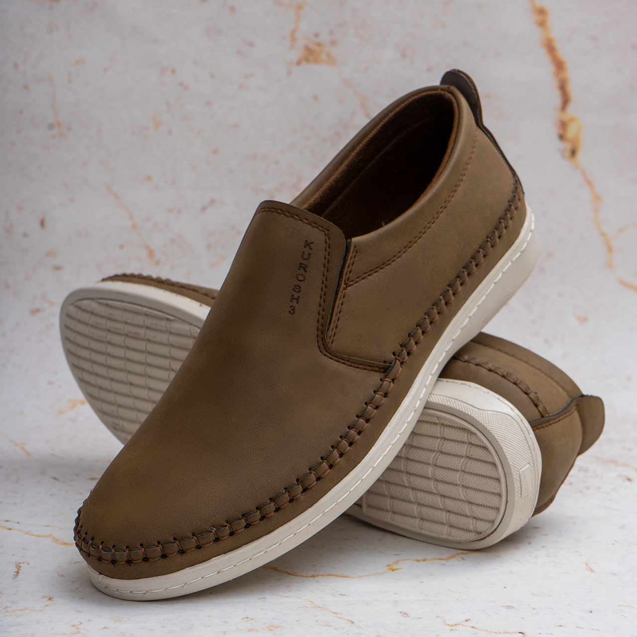 کفش تخت خاکی مردانه مدل Kurosh