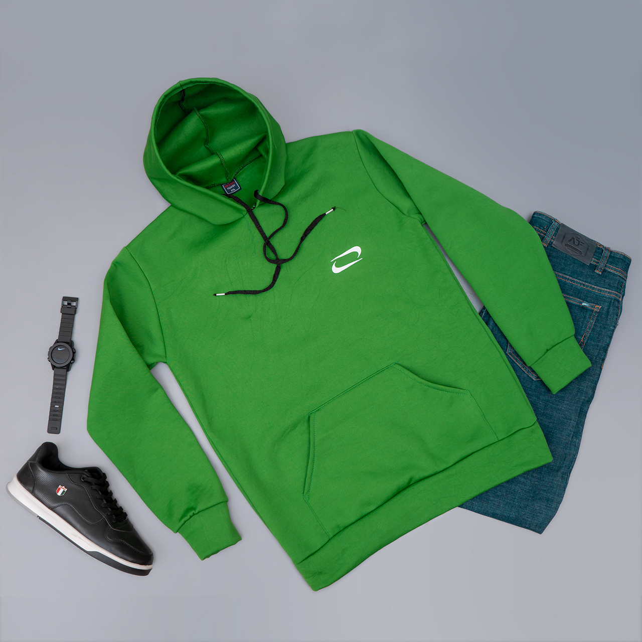 هودی مردانه نایک سبز مدل Zanko