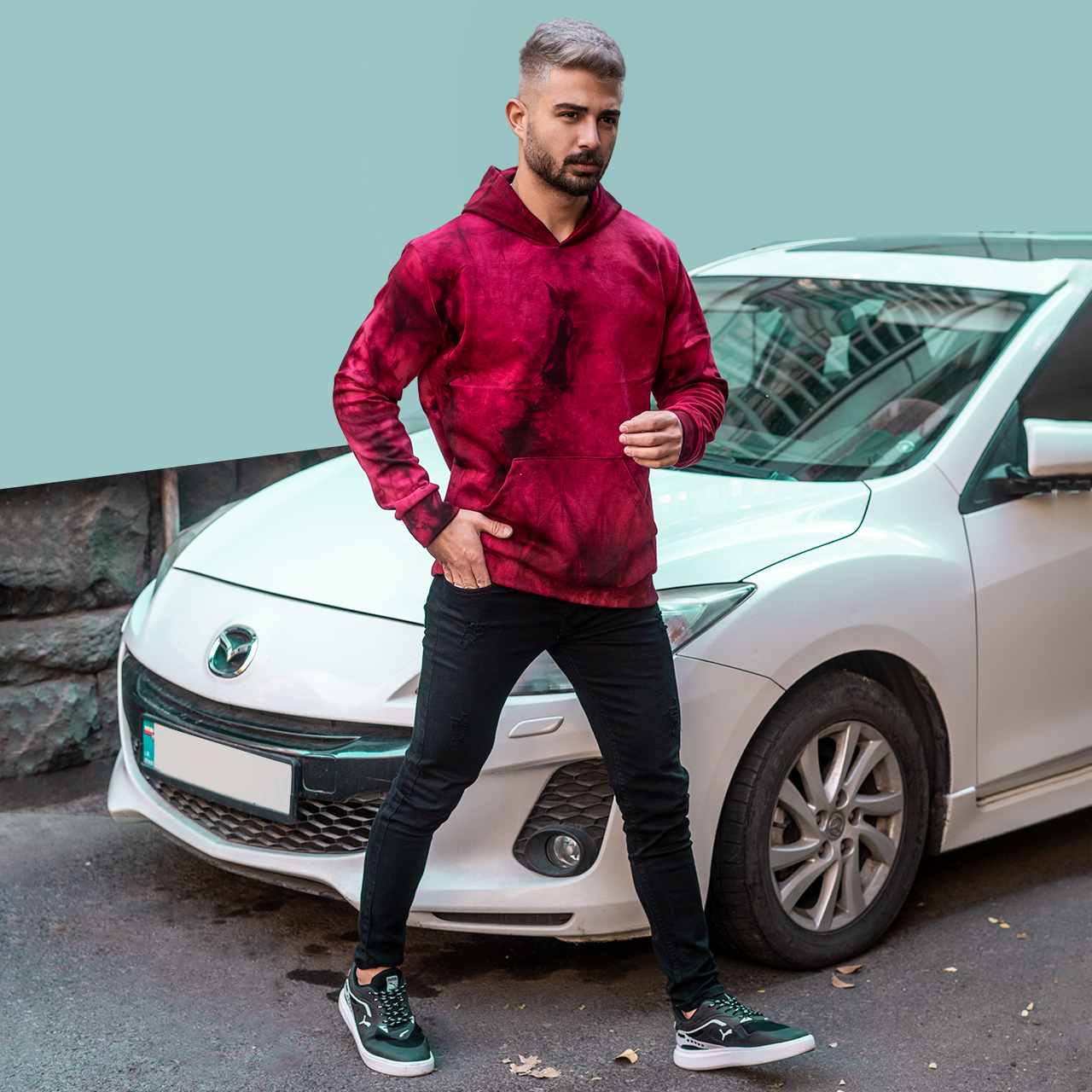 هودی مردانه قرمز مدل Barisan