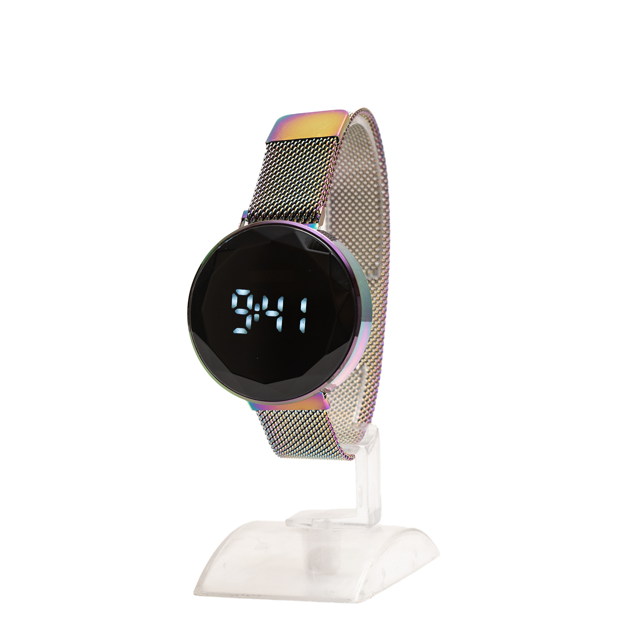 ساعت LED بند فلزی هفت رنگ مدل Ronas