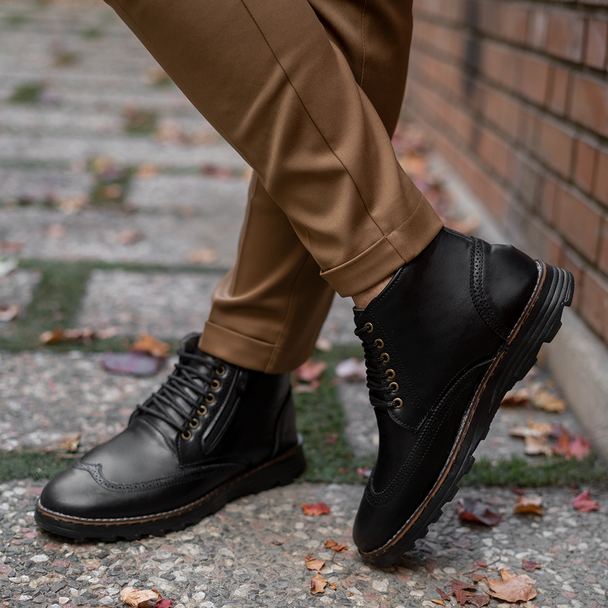 نیم بوت مردانه مشکی مدل Hirbod