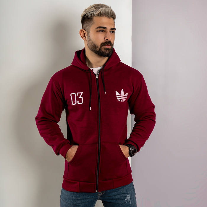 سوییشرت مردانه زرشکی مدل Adidas 03