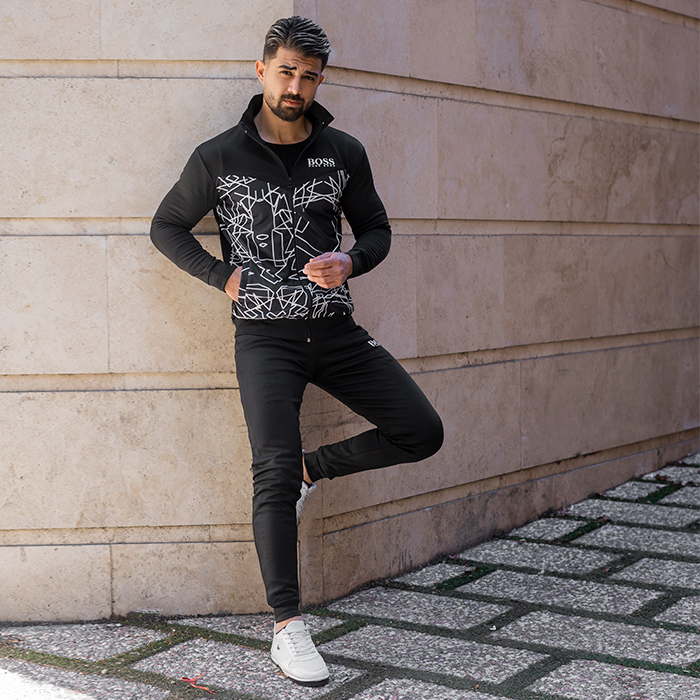 ست سوییشرت شلوار مردانه طرح خط خطی مدل Boss