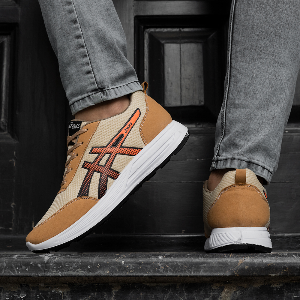 کفش ورزشی Asics خردلی نارنجی مردانه مدل BARZIN
