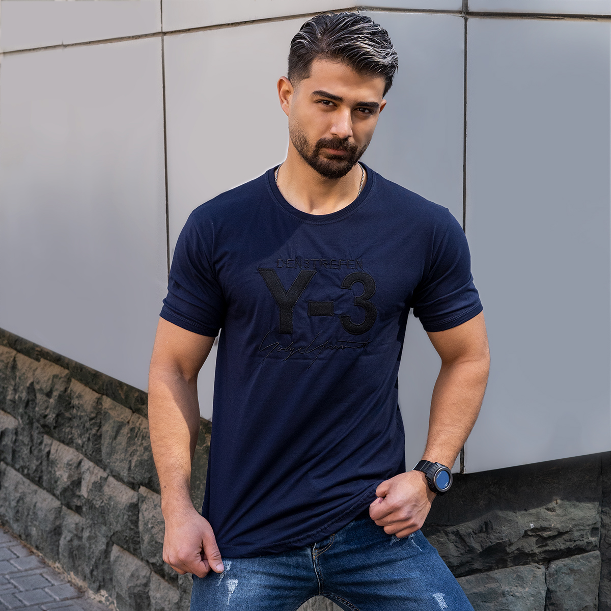 تیشرت Y-3 سرمه ای مردانه مدل savin