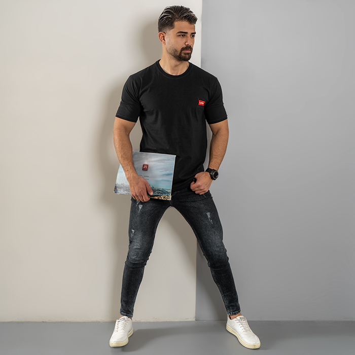 تیشرت مردانه مشکی مدل Levis