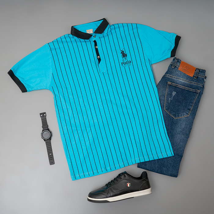 تیشرت مردانه آبی مدل MONO