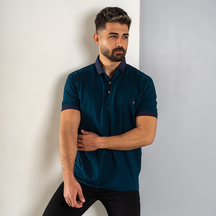 تیشرت مردانه سبزکله غازی مدل Polo90