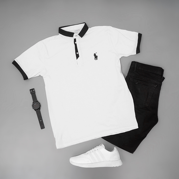 تیشرت مردانه سفید مدل Polo90