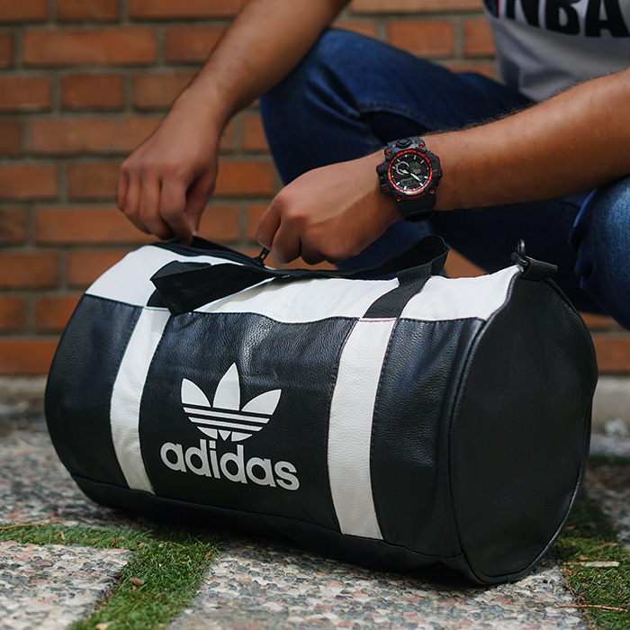 ساک ورزشی آدیداس مشکی سفید مدل Soren