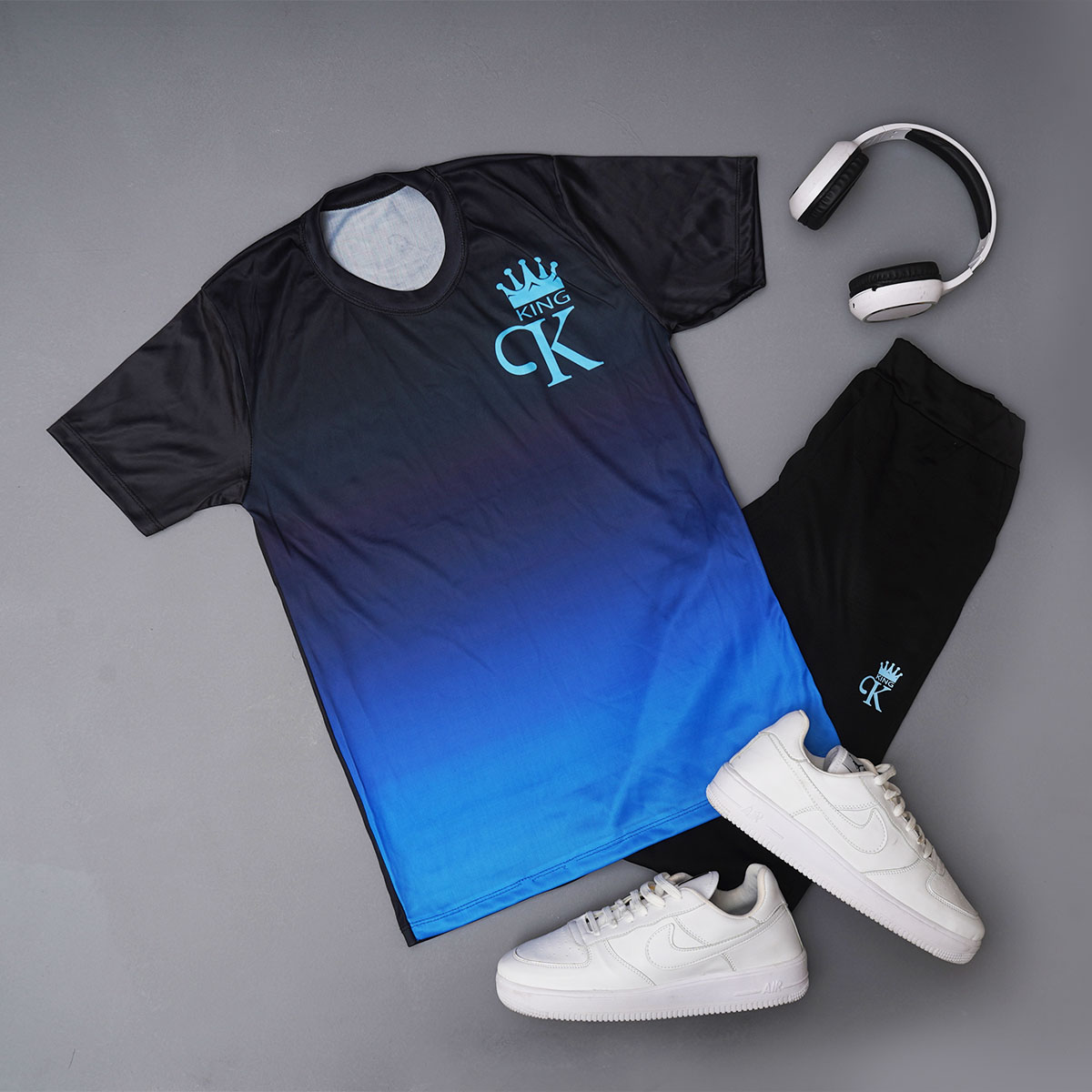 ست تیشرت شلوار آبی مردانه مدل venzel