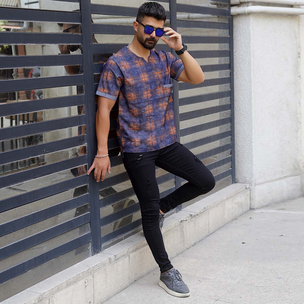 تیشرت مردانه نارنجی مدل Artian