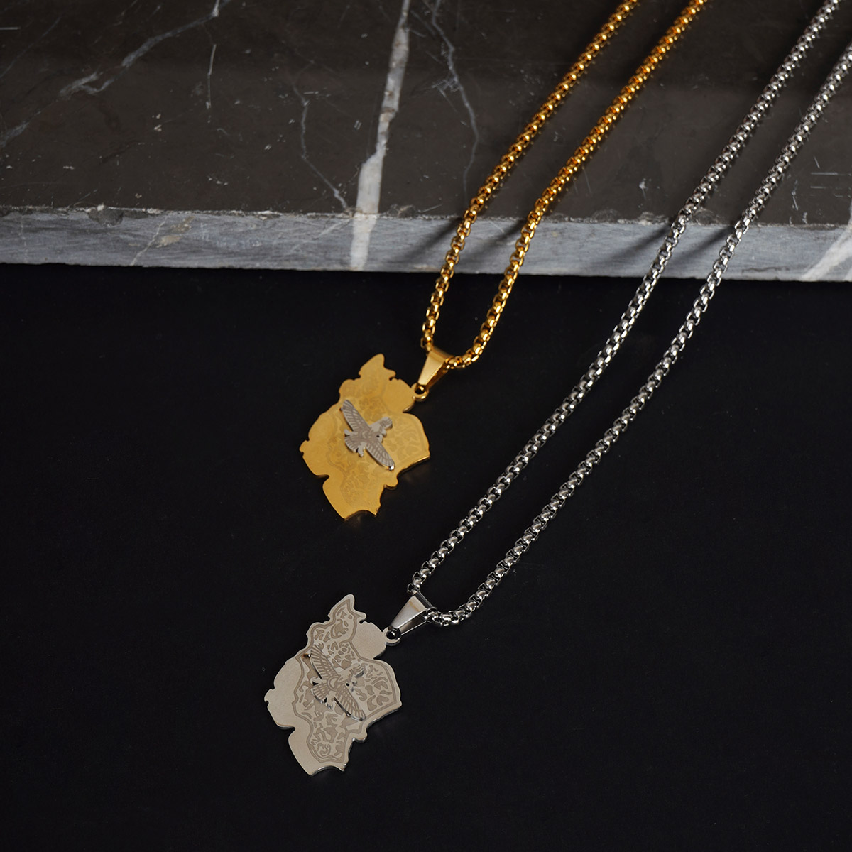 گردنبند نقره ای مدل Iran