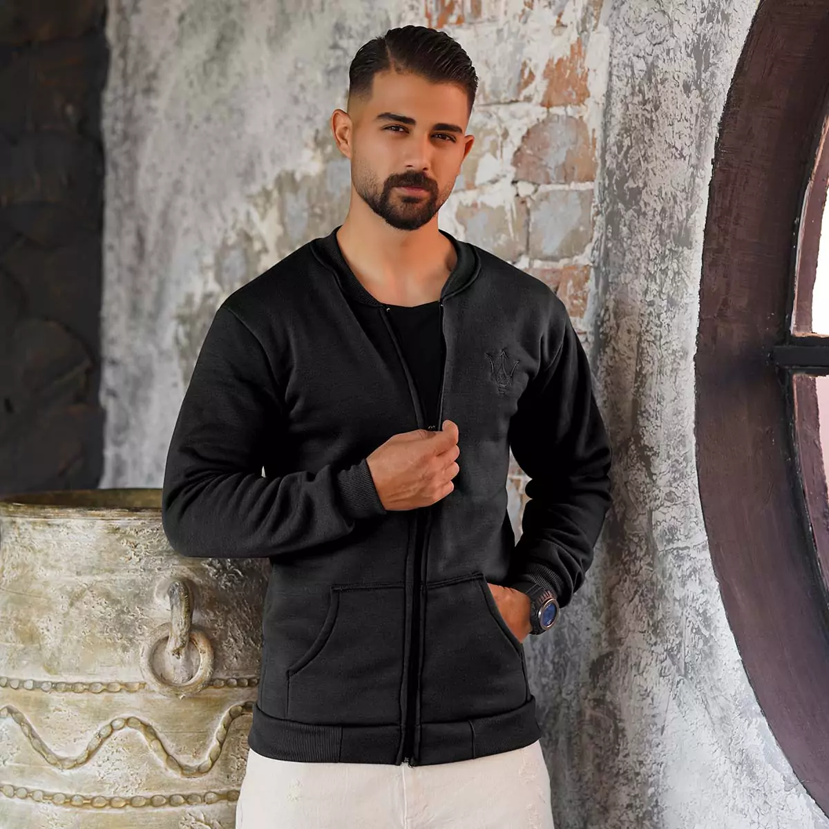 سوییشرت مردانه مشکی مدل wendi