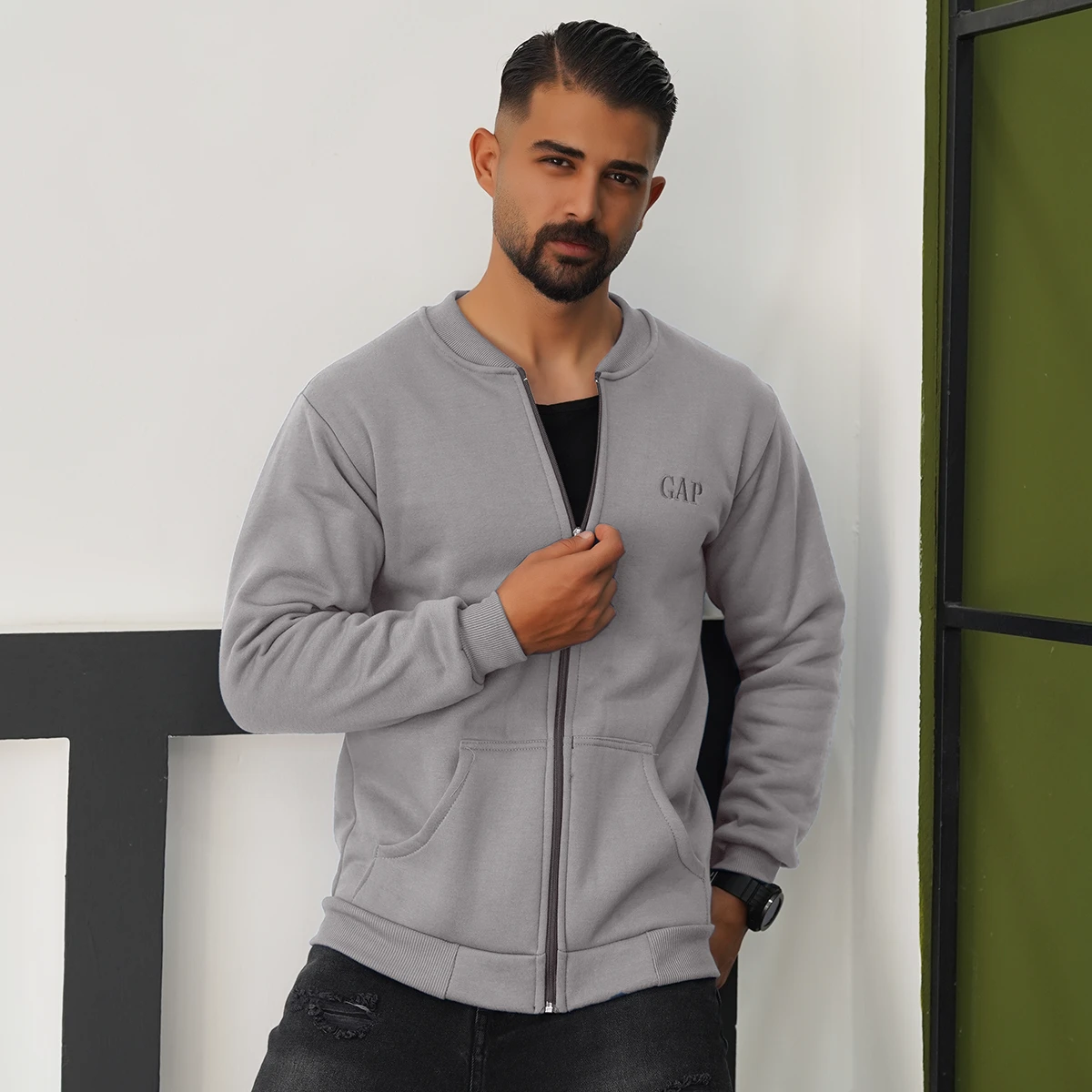 سوییشرت مردانه طوسی مدل GAP