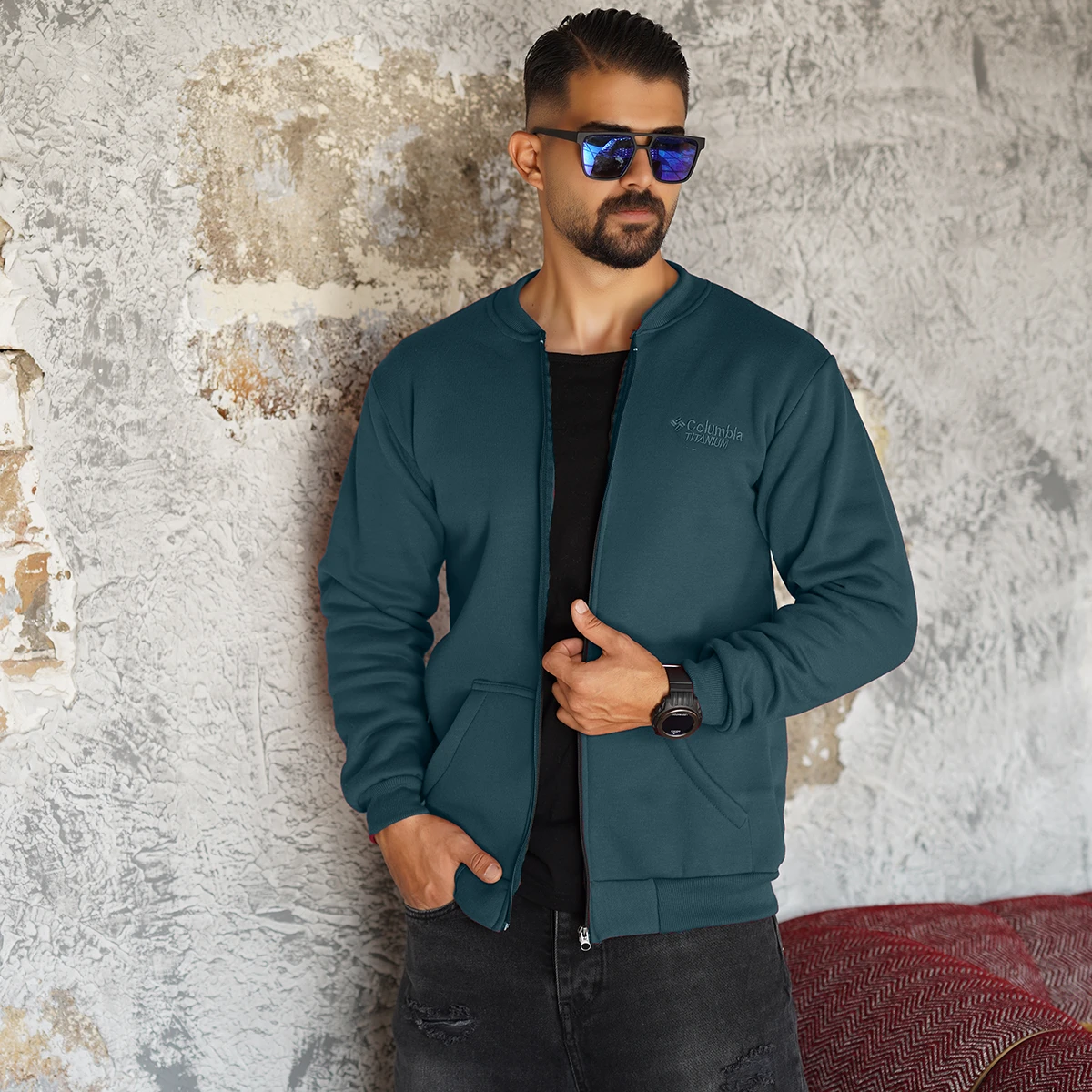 سوییشرت مردانه سبز مدل COLUMBIA